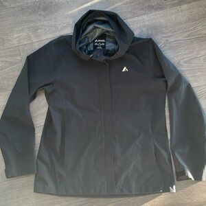 Orage Lightweight Hooded Rain Jacket Black Women's Zip Up size large